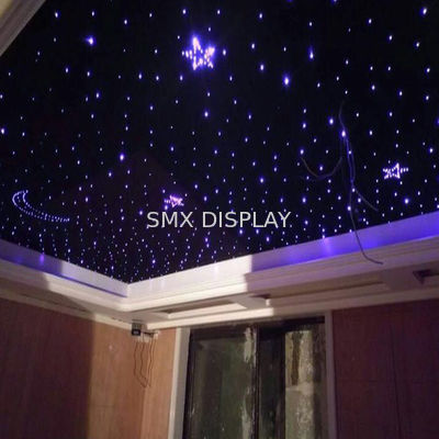 Kualitas RF Remote RGB Lights Fiber Optic Star Ceiling Panels Polyester Fibreboard Untuk Bioskop Rumah Pabrik