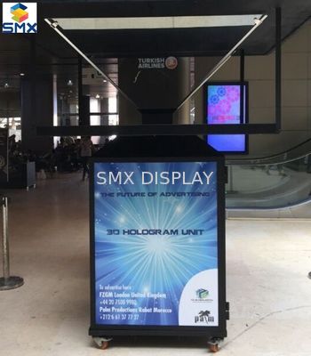 kualitas 4 Sided Pyramid hologram 3d display Unit untuk POS Iklan Pabrik