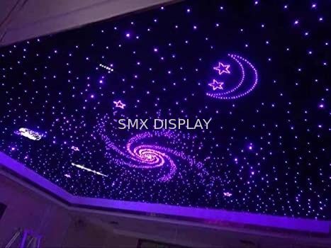 kualitas 32W Twinkle Fiber Optic Lights Music Activated RGBW LED Star Ceiling Panels Pabrik