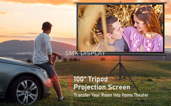 kualitas Bioskop Layar Proyektor Berdiri Tripod Portabel 96"X96" 244x244cm Pabrik