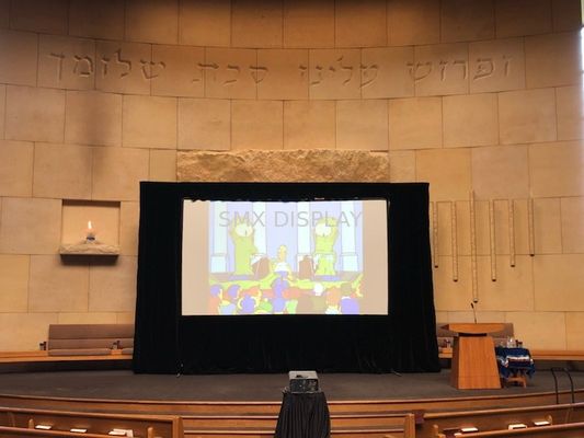 16:9 Proyektor & Peralatan Presentasi Fast Fold Stand Up Proyektor Screen With Dress Kit