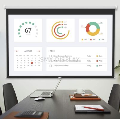 kualitas Tarik Layar Proyektor Manual Dengan Kunci Otomatis 16:9 120 Inci Pabrik