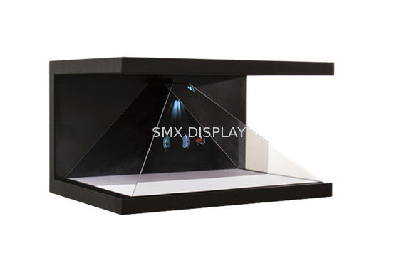 Kualitas Tiga Sisi 3D Hologram Pyramid Holographic Tampilan Box AC110-240V Pabrik