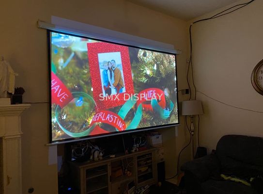 Kualitas Layar Proyeksi Listrik HD Dengan Remote Control Untuk Home Theater Pabrik