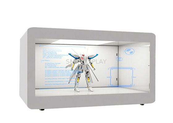 kualitas 22'' 75'' 16/9 Transparan LCD Showcase Museum Perhiasan Pameran Video Holobox Pabrik
