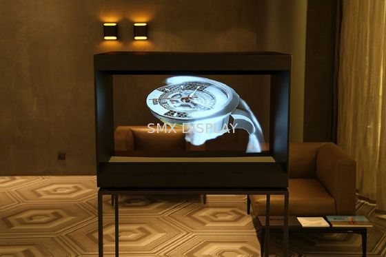 kualitas 180 derajat 22 Inch hologram display piramida 3D Holocube Untuk Pameran Pabrik