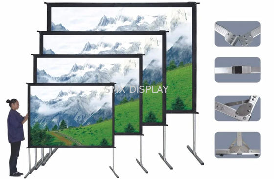 kualitas Depan Dan Belakang Fast Fold Proyeksi Screen Portable Outdoor 200 300 Inch 16:9 4:3 Pabrik