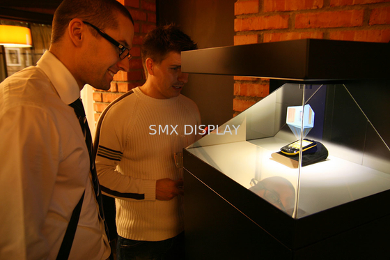 22 "Full HD 3D Penayangan Iklan Holographic Showcase Tempered Hologram Kaca