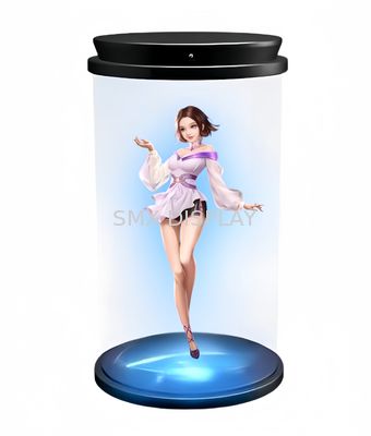 kualitas 180 derajat 3D Hologram Silinder Layar Transparan Hologram Interaktif HoloTube Pabrik