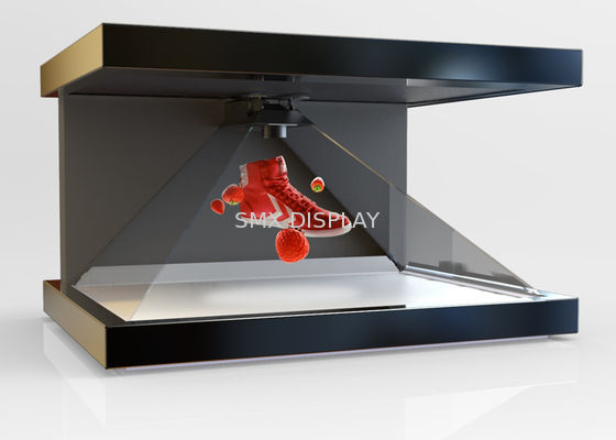 Kualitas 55 "Virtual Hologram Pyramid Advertising Player Holographic Display 110-240V Pabrik