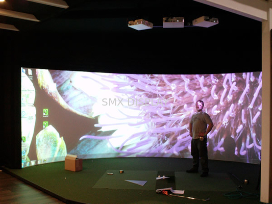 Layar Proyeksi Melengkung Disesuaikan HD, layar bingkai tetap 180 Derajat Untuk Simulator Penerbangan
