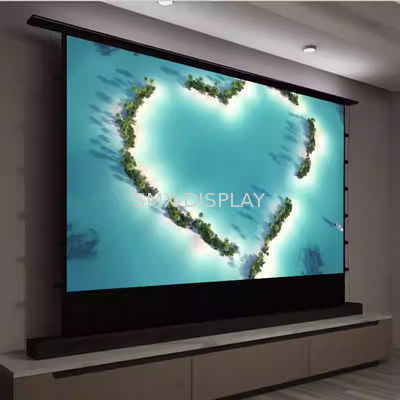 Kualitas Home Theater 120 Inch UST Proyeksi Layar Proyektor Lantai Motorized Meningkat Layar 4k CLR CBSP Pabrik
