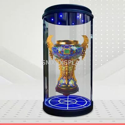 Kualitas 3D Hologram Silinder Layar Transparan Interaktif Hologram HoloTube 10,1 inci dengan USB / SD Card / HDMI Input Interface Pabrik