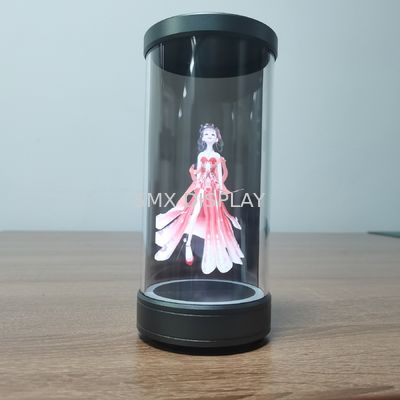 Kualitas 5inch 360 Holographic Display Hologram Cylinder Dengan Format Gambar PNG Video Format MP4 Pabrik