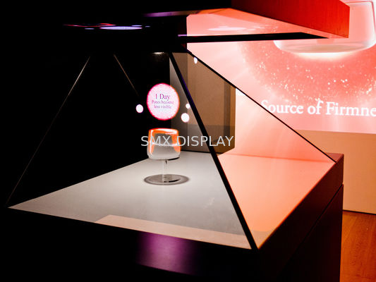 kualitas Kecerahan Full HD Hologram Pyramid Display Unit, 3D Holographic Showcase untuk Pameran Pabrik