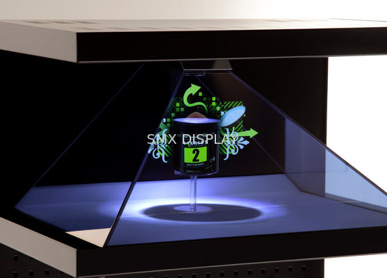 kualitas 19 "4 Sisi View 3D Hologram Box untuk POS, Holographic Penayangan Iklan Pabrik
