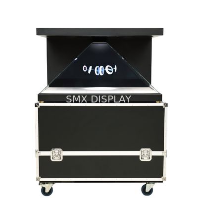 Kualitas 270 derajat 22-32 Inch Holographic Box Showcase Menarik 3D Holographic Proyeksi Piramida Pabrik