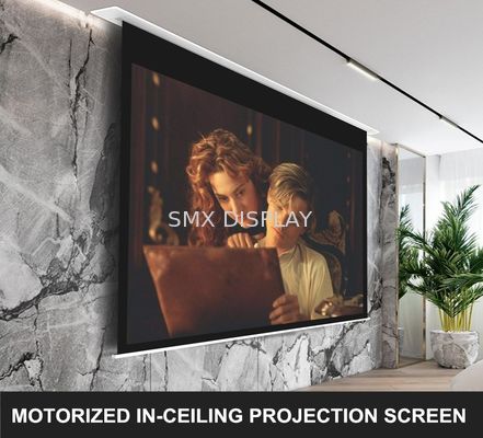 kualitas Aluminium Recessed Tab Tensioned Motorized Screen IR Pabrik