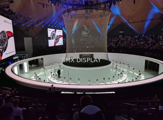 kualitas Layar Mesh Holografik Tahan Air Abu-abu Lihat Melalui 9x30m Untuk Acara Pabrik