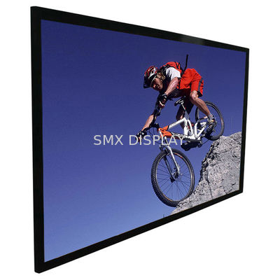 kualitas Retractable Home Theater Projector Screen, 16x9 Projector Layar Dinding Atau Floor Stand Terpasang Pabrik