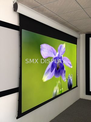 kualitas 100 inci Tab Tensioned Motorized layar, teater bermotor layar HD abu-abu kain Pabrik