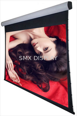 kualitas Dinding langit-langit 3D Tab dikencangkan bermotor Proyeksi Screens 120 "Untuk Home Cinema Pabrik