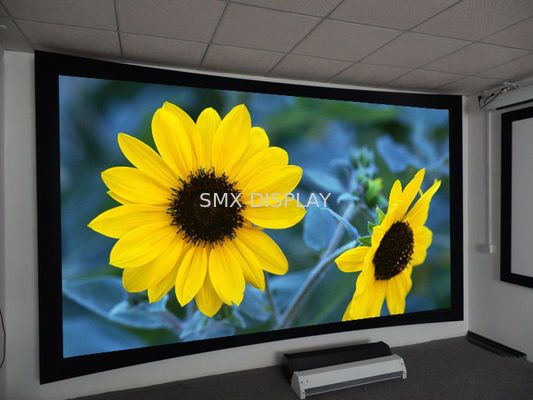 kualitas ROHS Cinema melengkung layar bingkai tetap, dinding terpasang layar untuk proyektor Pabrik